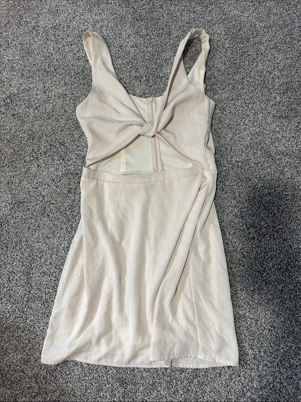 Le Lis Cream Twist-Front Mini Dress